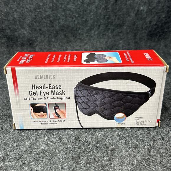 NEW HoMedics Eye Mask Head Ease Freezable Gel Heat Cold Therapy Plush LED Relief - Picture 3 of 7